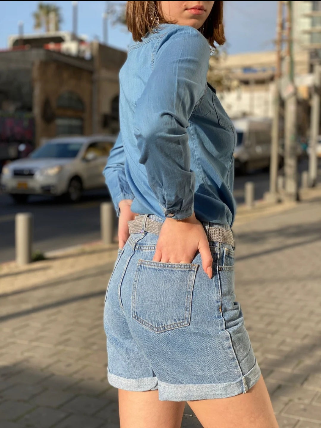 שורט גינס קיפול